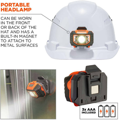 Ergodyne 8972LED Cap-Style Hard Hat - Recommended for: Construction, Utility, Oil & Gas, Construction, Forestry, Mining,