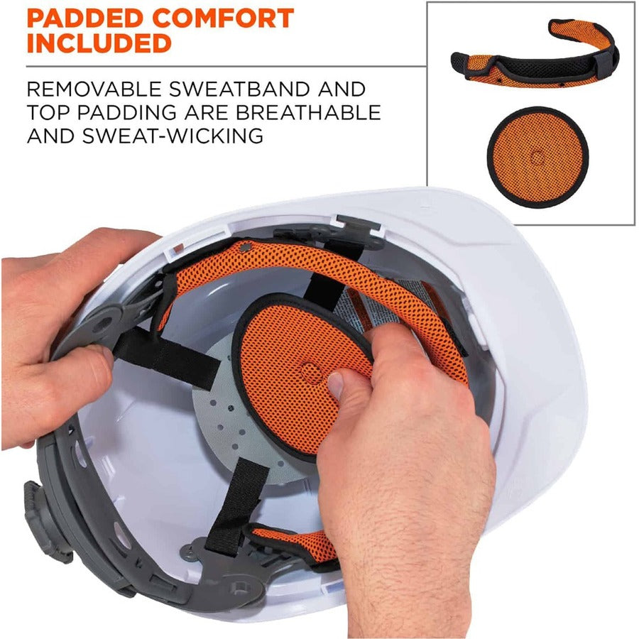 Ergodyne 8973LED Full Brim Hard Hat - Recommended for: Construction, Utility, Oil & Gas, Construction, Forestry, Mining,