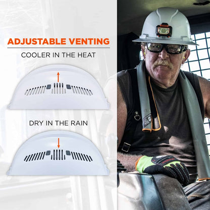 Ergodyne 8973LED Full Brim Hard Hat - Recommended for: Construction, Utility, Oil & Gas, Construction, Forestry, Mining,