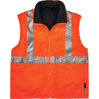 Ergodyne 4-in-1 High Visibility Jacket - 2-Xtra Large - Zipper Closure - Polyurethane, Polyurethane - Orange - 1 Each