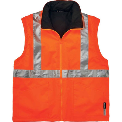 Ergodyne 4-in-1 High Visibility Jacket - 5-Xtra Large - Zipper Closure - Polyurethane, Polyurethane - Orange - 1 Each