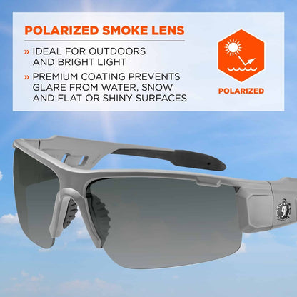 Ergodyne Dagr PZ Smoke Safety Glasses - 1 Each