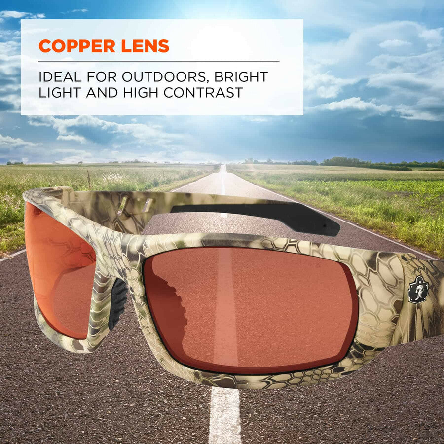 Ergodyne Odin Copper Lens Safety Glasses - 1 Each