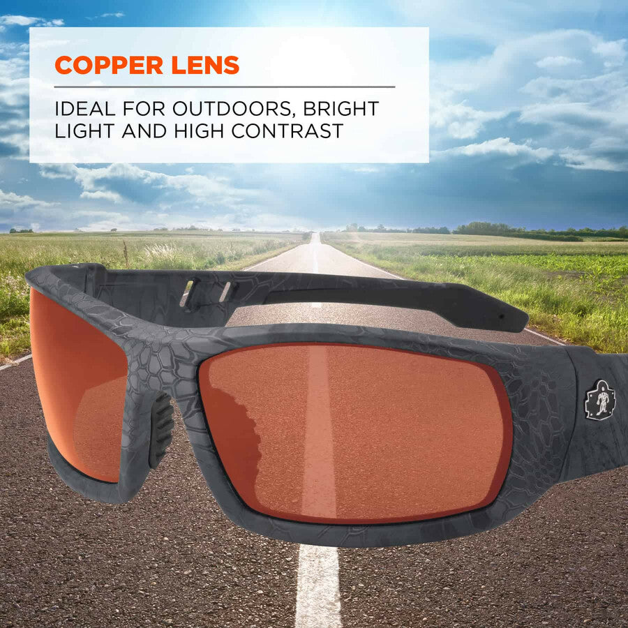 Ergodyne Odin Copper Lens Safety Glasses - 1 Each