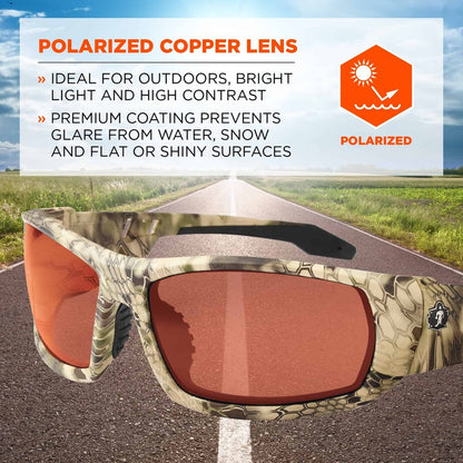 Ergodyne Polarized Copper Safety Glasses - 1 Each