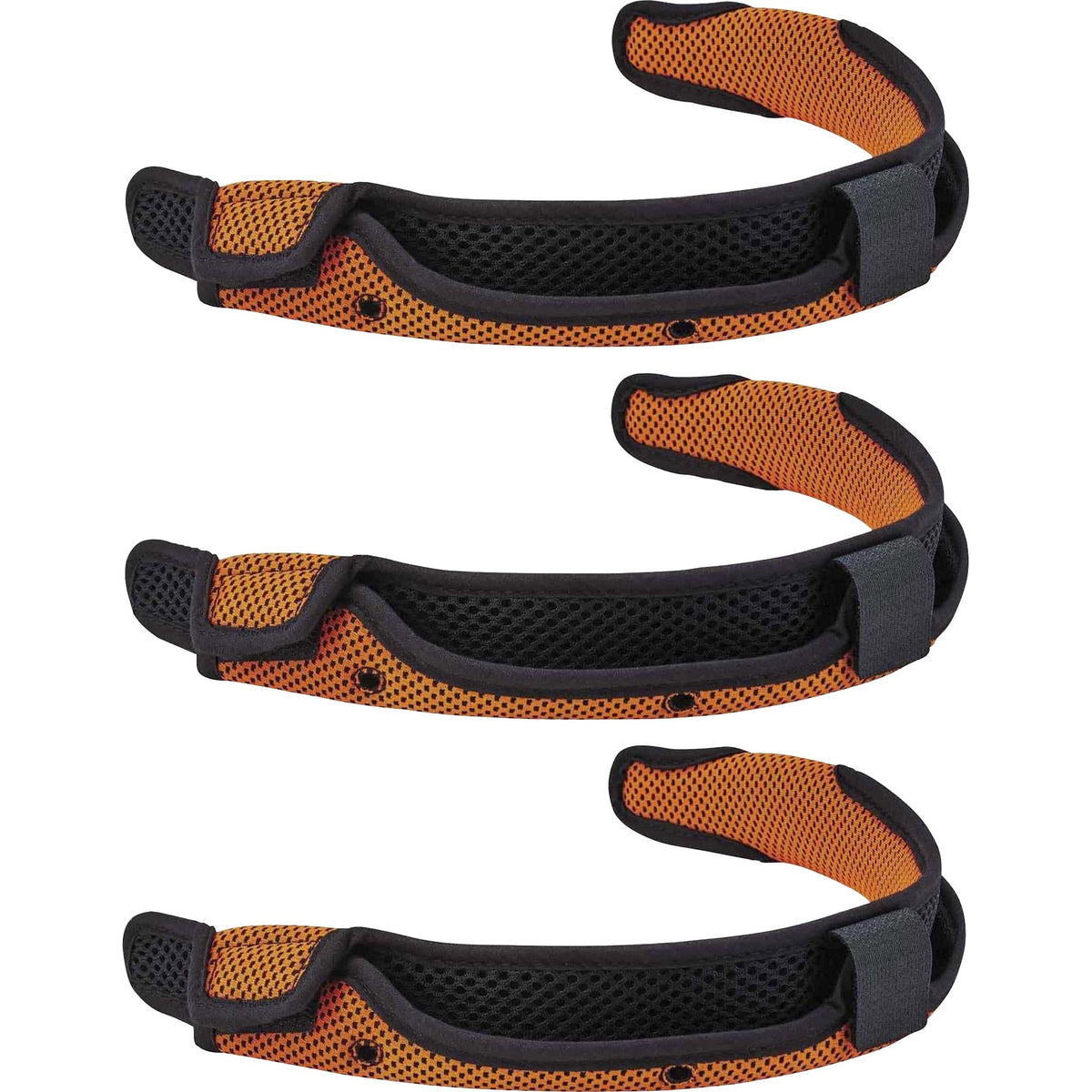 Ergodyne 8984 Hard Hat Sweatband Replacement (3-Pack) - Hook & Loop Fastener Attachment - Orange - 3 / Pack