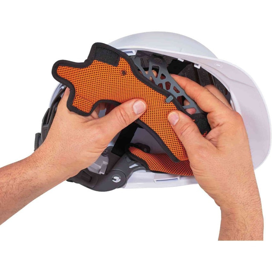 Ergodyne 8984 Hard Hat Sweatband Replacement (3-Pack) - Hook & Loop Fastener Attachment - Orange - 3 / Pack