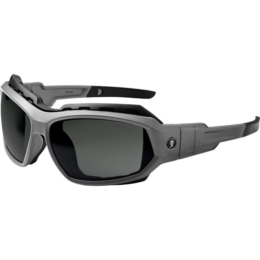 Ergodyne Loki AF Smoke Safety Glasses - Matte Gray Frame/Smoke Lens