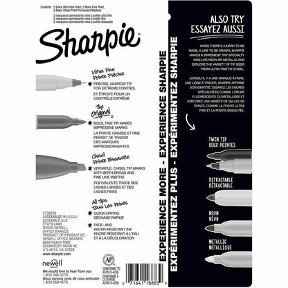 Sharpie 2135318 Permanent Marker - Black Ink - 6 / Pack