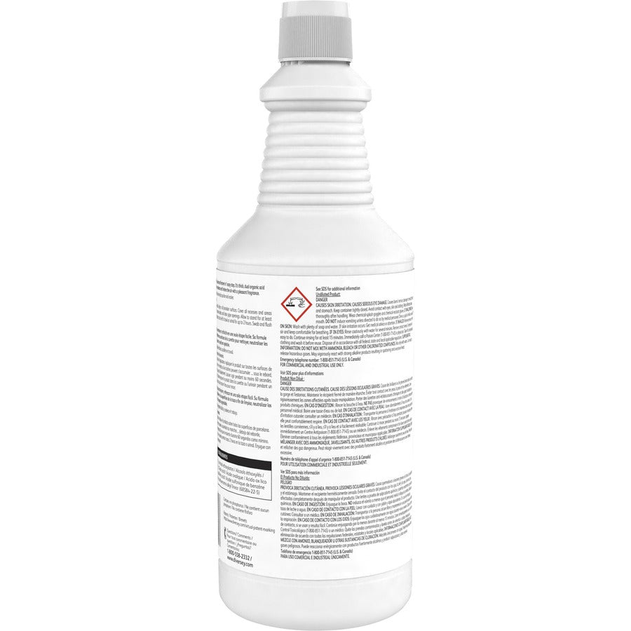 Diversey Crew Super Blue Acid Bowl Cleaner - Ready-To-Use - 32 oz (2 lb) - Citrus Scent - Organic - Blue Bottle - 12 / C
