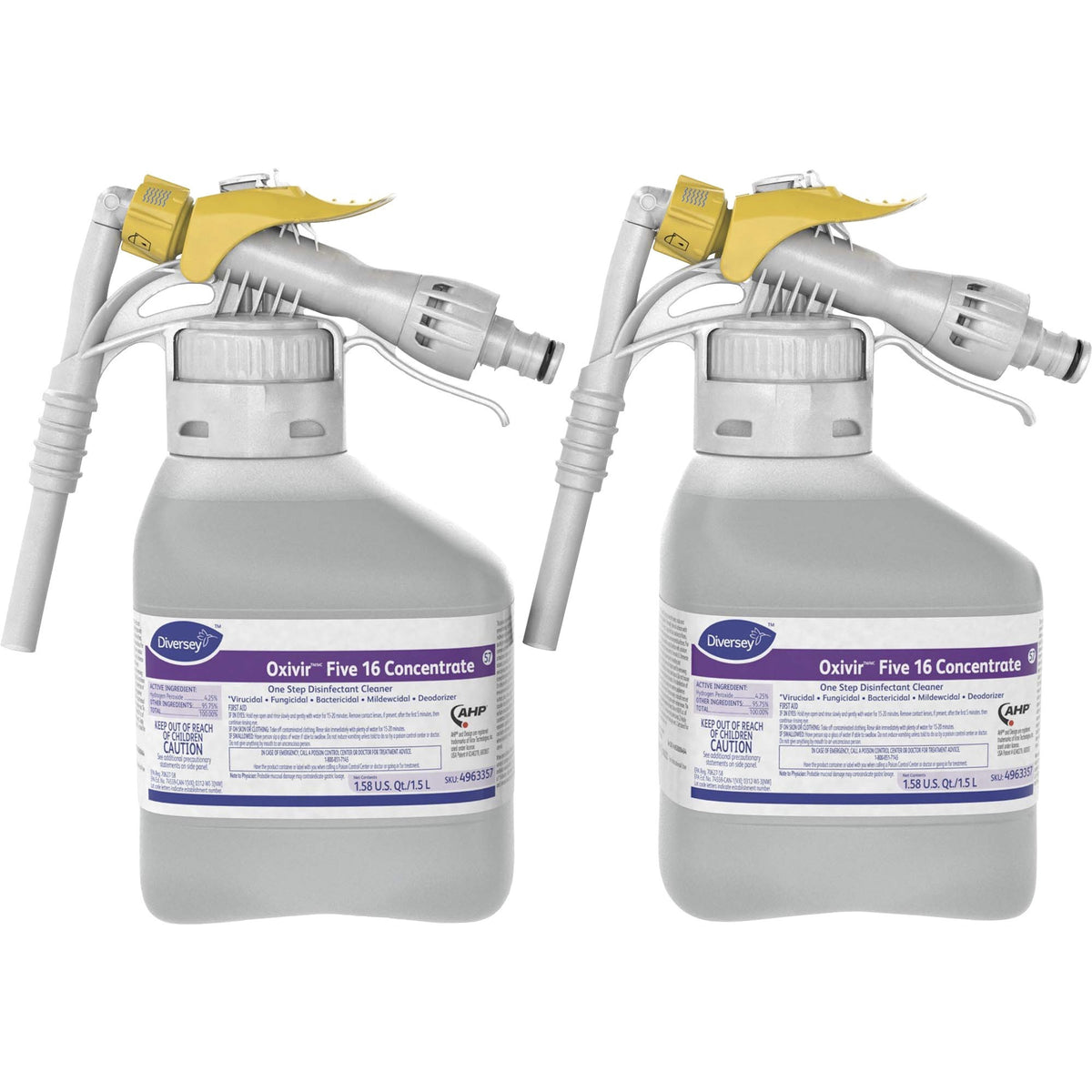 Diversey Oxivir Five 16 Concentrate Cleaner - Ready-To-Use/Concentrate - 50.7 fl oz (1.6 quart) - Characteristic Scent -