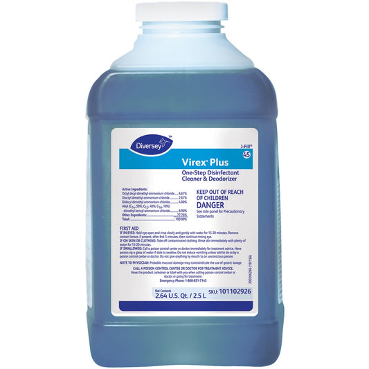 Diversey Virex Plus Disinfectant Cleaner - Concentrate - 84.5 fl oz (2.6 quart) - Surfactant Scent - 2 / Carton