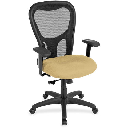 Eurotech Apollo Synchro High Back Chair - Buff Seat Color - Fabric Seat Material - Black Back Color - Black Frame Color 