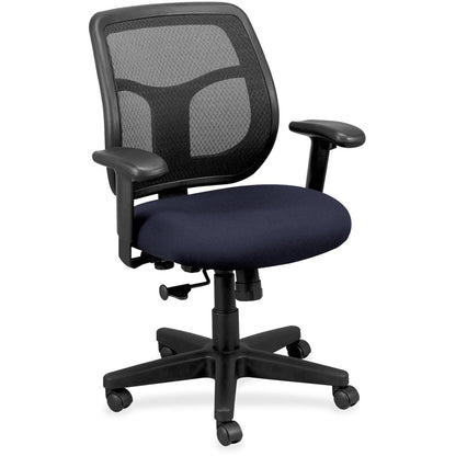 Eurotech Apollo Synchro Mid-Back Chair - Ocean Seat Color - Fabric Seat Material - Black Back Color - Mesh Back Material