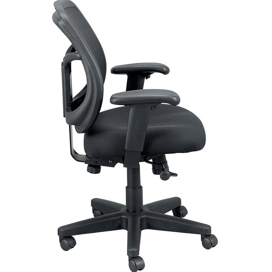 Eurotech Apollo Synchro Mid-Back Chair - Java Seat Color - Fabric Seat Material - Black Back Color - Mesh Back Material 