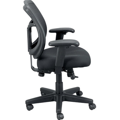Eurotech Apollo Synchro Mid-Back Chair - Java Seat Color - Fabric Seat Material - Black Back Color - Mesh Back Material 