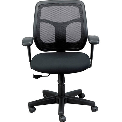 Eurotech Apollo Synchro Mid-Back Chair - Java Seat Color - Fabric Seat Material - Black Back Color - Mesh Back Material 