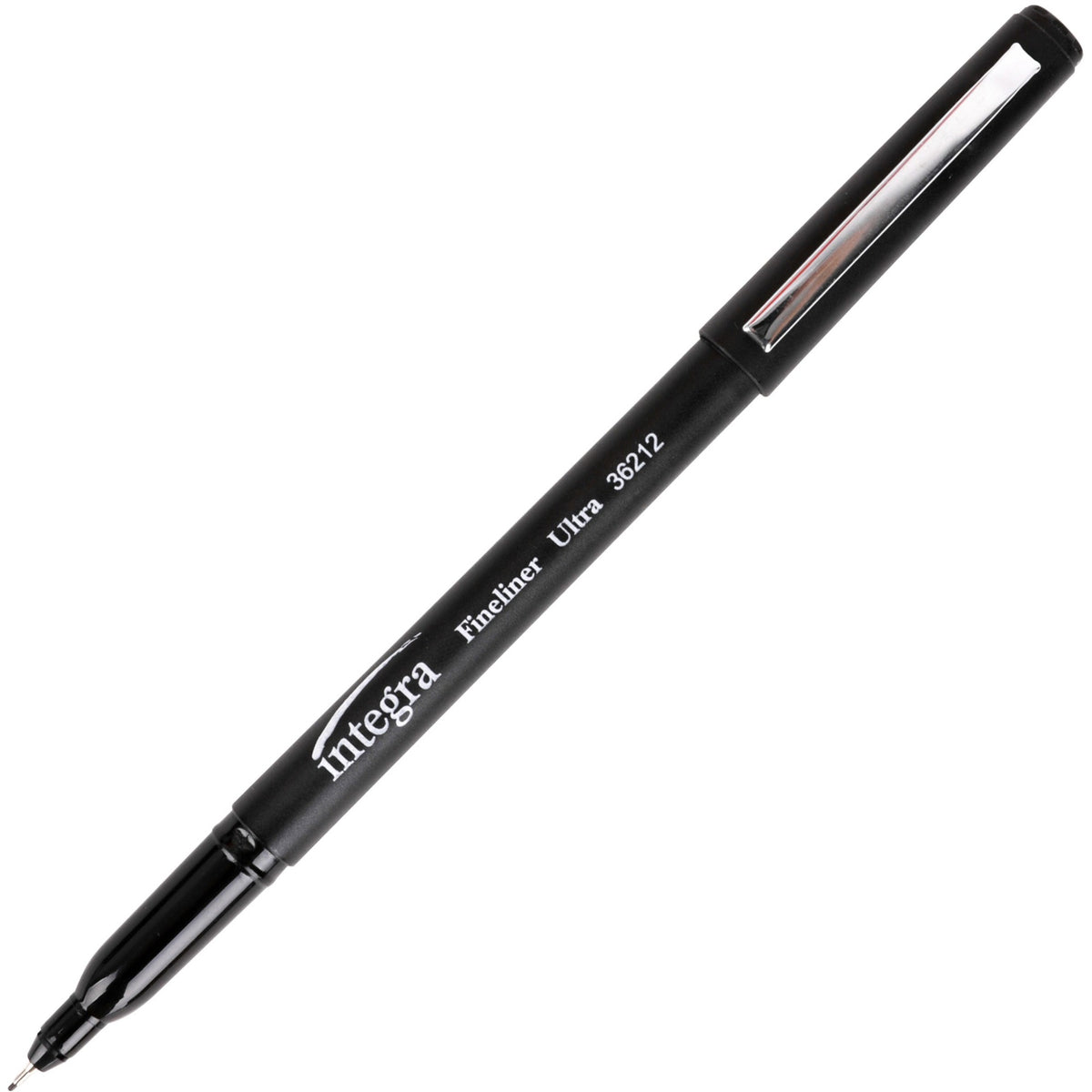 Integra Fineliner Ultra Fine Permanent Markers - Black Ink - 12 / Pack