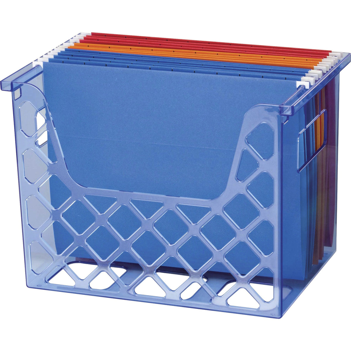Officemate Blue Glacier Desktop File Organizer - 10.75" Height x 13.25" Width x 8.63" Depth - Desktop - Compact, Portabl