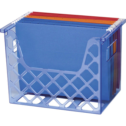 Officemate Blue Glacier Desktop File Organizer - 10.75" Height x 13.25" Width x 8.63" Depth - Desktop - Compact, Portabl