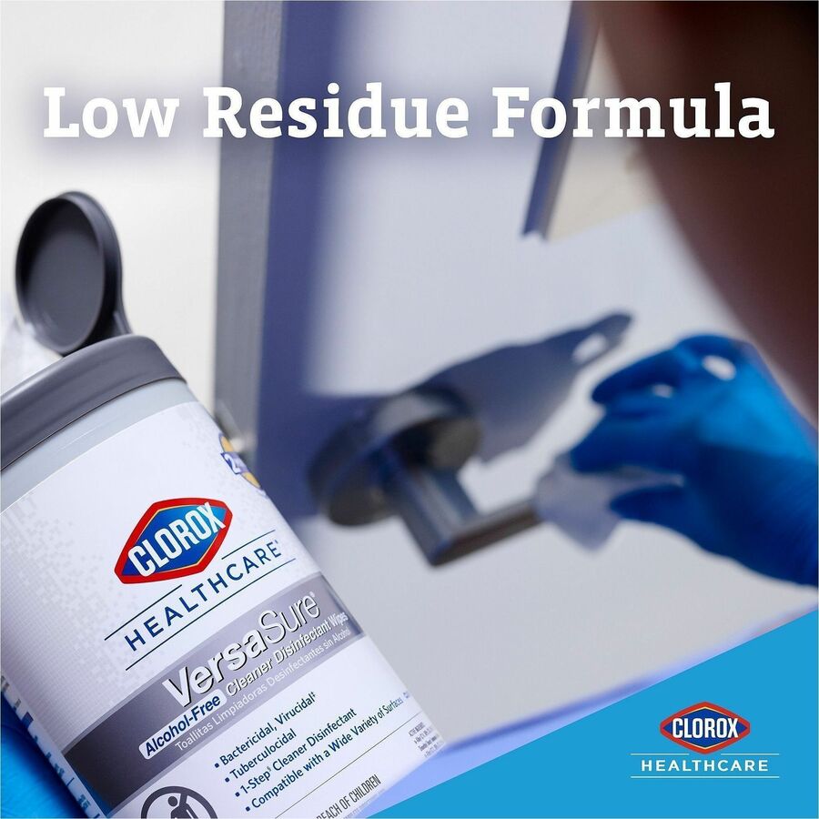 Clorox Healthcare VersaSure Disinfectant Wipes - For Commercial, Medical Equipment, Hard Surface, Nonporous Surface - Re