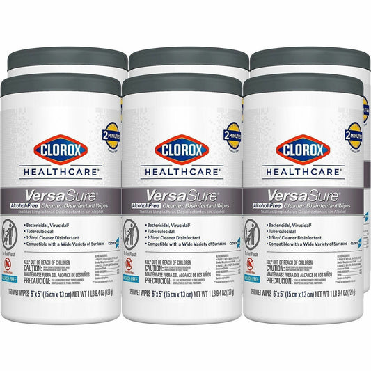 Clorox Healthcare VersaSure Disinfectant Wipes - For Commercial, Medical Equipment, Hard Surface, Nonporous Surface - Re