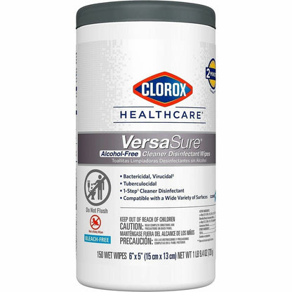 Clorox Healthcare VersaSure Disinfectant Wipes - For Hard Surface, Nonporous Surface, Commercial, Medical Equipment - Re