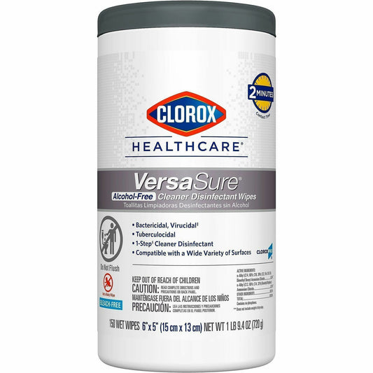 Clorox Healthcare VersaSure Disinfectant Wipes - For Hard Surface, Nonporous Surface, Commercial, Medical Equipment - Re
