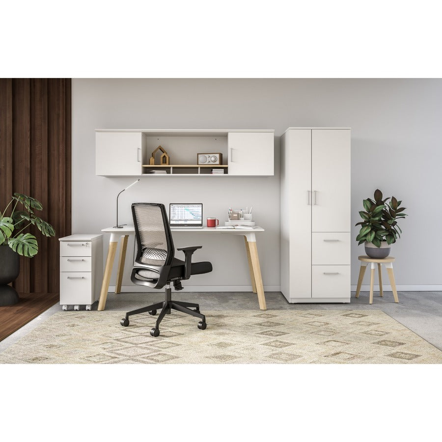 Safco Medina Basic Task Chair - 5-star Base - Black - Armrest - 1 Each