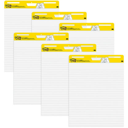 Post-it® Easel Pad - 30 Sheets - Ruled Front Ruling x 25" Width x 30" Length - 6 / Carton