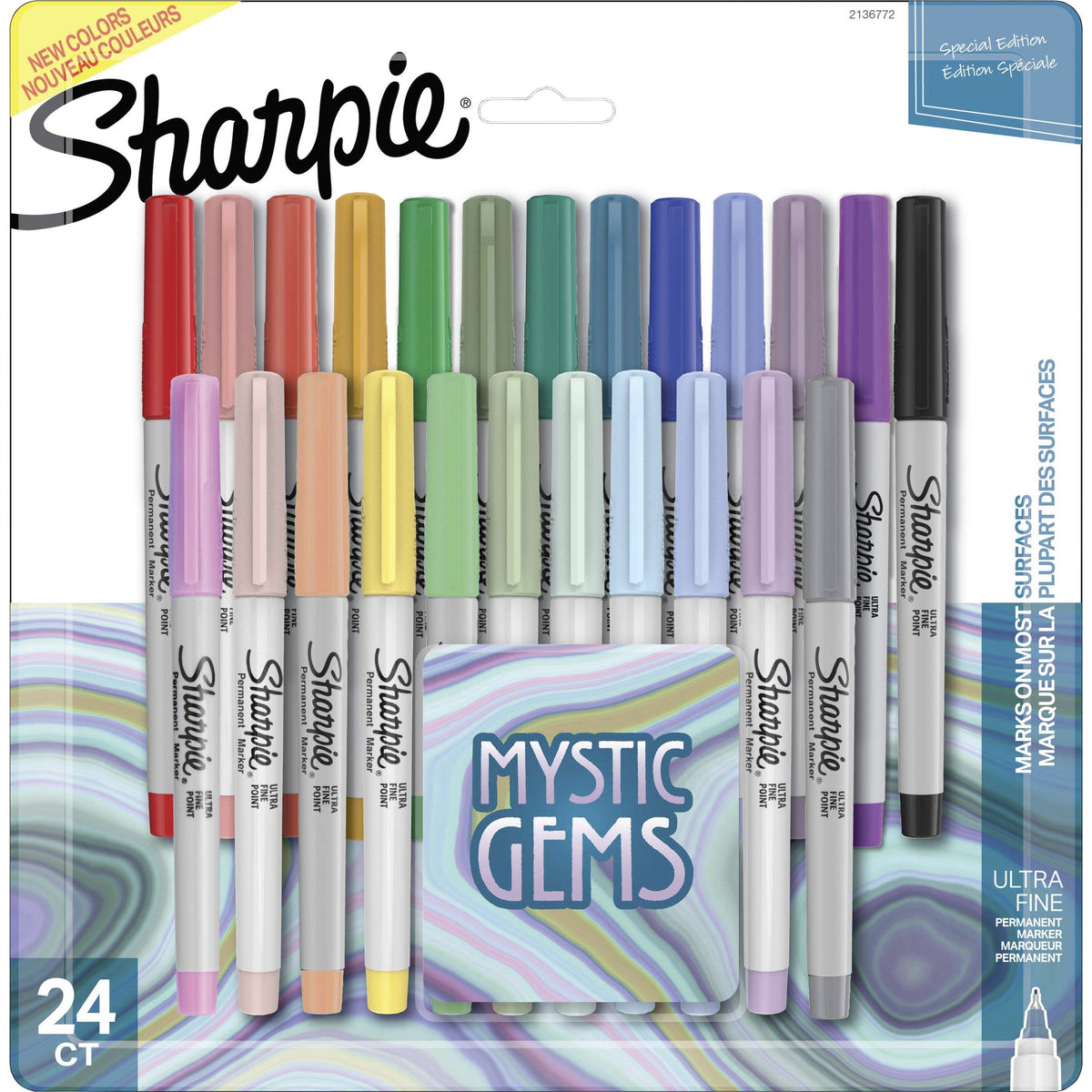 Sharpie Mystic Gems Permanent Markers - Multi Ink - 24 / Pack