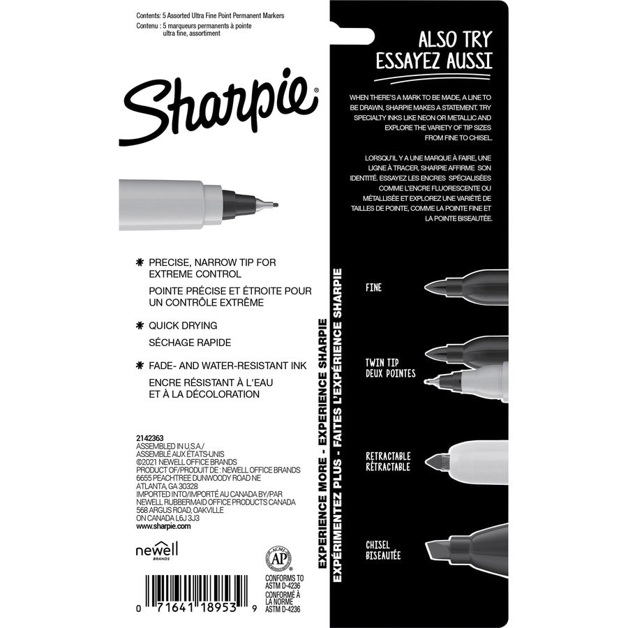 Sharpie Mystic Gems Permanent Markers - Multi Ink - 5 / Pack