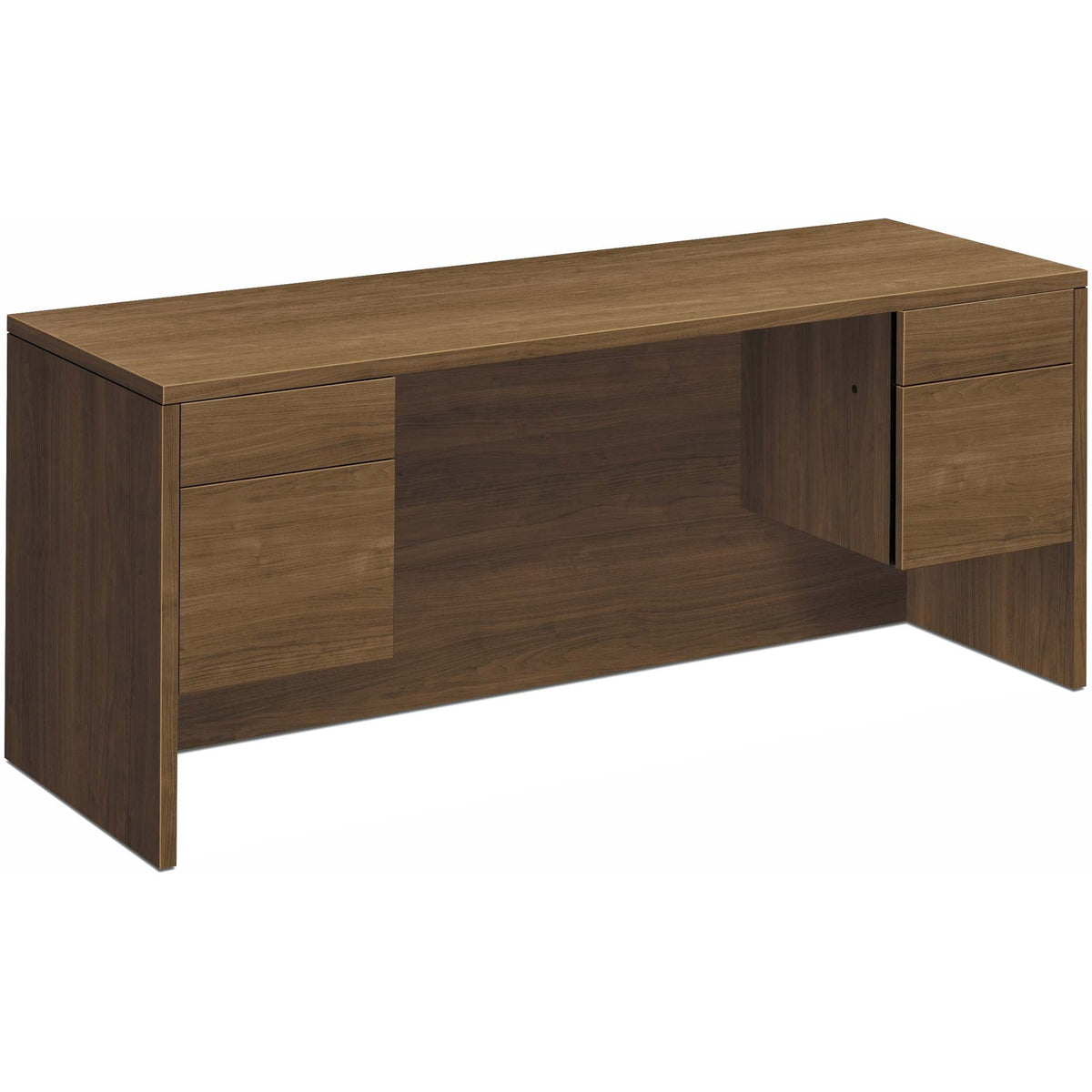 HON H10543 Pedestal Credenza - 29.5" Height x 72" Width x 24" Depth - Total Drawer(s): 4 - Double Pedestal - Flat Edge -