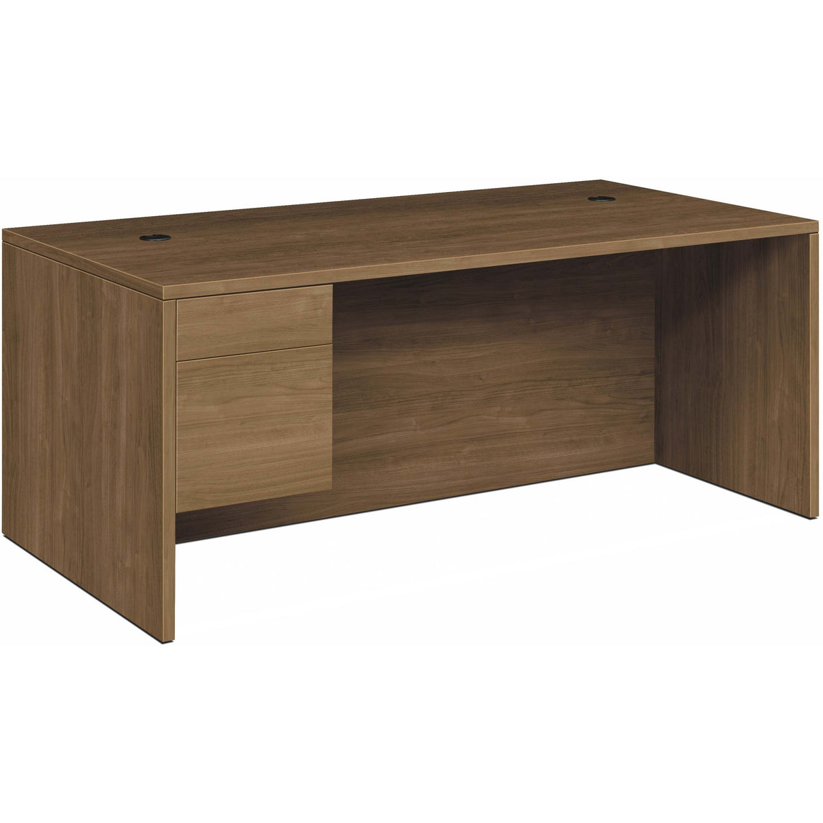 HON H10585R Pedestal Desk - 29.5" Height x 72" Width x 36" Depth - Total Drawer(s): 2Left Side - Finish: Pinnacle, Lamin