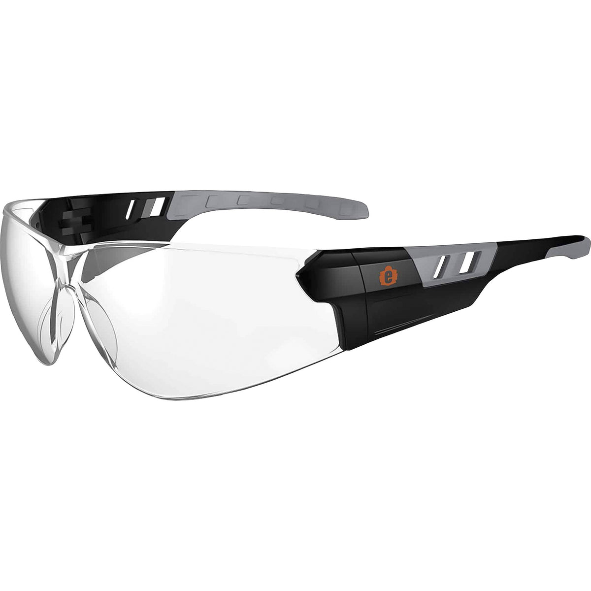 Ergodyne SAGA Clear Lens Matte Frameless Safety Glasses / Sunglasses - Eye Protection - Matte Black - Clear Lens - 1 Eac