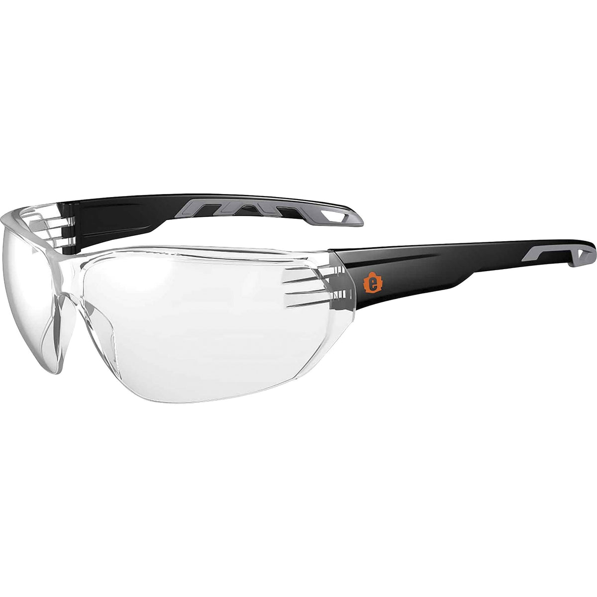 Ergodyne VALI Clear Lens Matte Frameless Safety Glasses / Sunglasses - Eye Protection - Matte Black - Clear Lens - 1 Eac