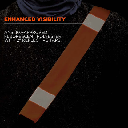 Ergodyne 8004 HI-Vis Seat Belt Cover - 3" Width x 0.5" Height x 18.5" Length - Orange - Polyester - 6 / Carton