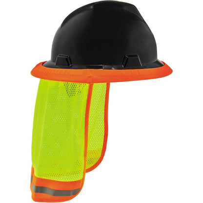 Ergodyne 8005 HI-Vis Mesh Neck Shade W/ Reflective - 1" Height x 10" Width - Lime - Elastic, Plastic, Mesh - 6 / Carton