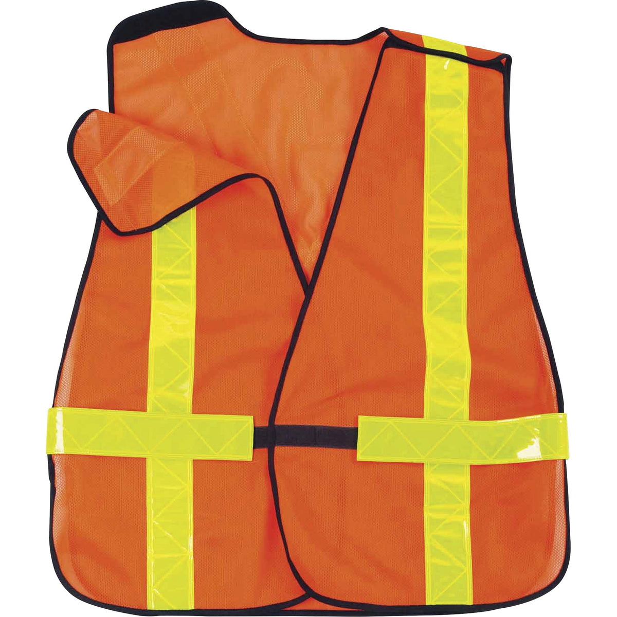 Ergodyne 8080BAX Non-Certified X-Back Vest - Hook & Loop Closure - Polyester Mesh - Orange - Reflective - 1 Each