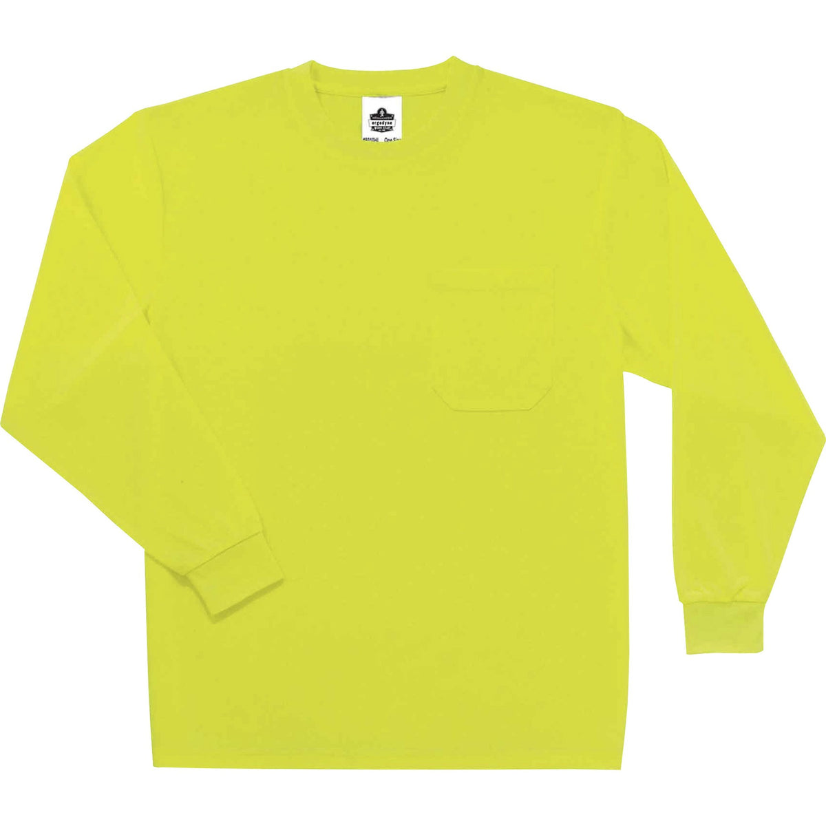 Ergodyne 8091 Non-Certified Long Sleeve T-Shirt - 2XL Size - Polyester - Lime