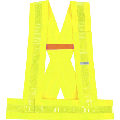 Ergodyne 8140BA Type O Class 1 Breakaway Sash - 3-Xtra Large Plus - Polyester - Lime - Pocket, Reflective - 1 Each
