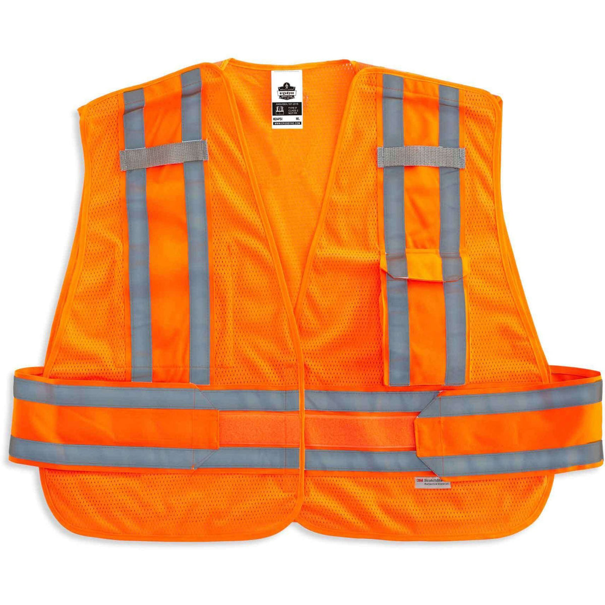 Ergodyne 8244PSV Type P Class 2 Expandable Public Safety Vest - Medium/Large - Hook & Loop Closure - Orange - 1 Each