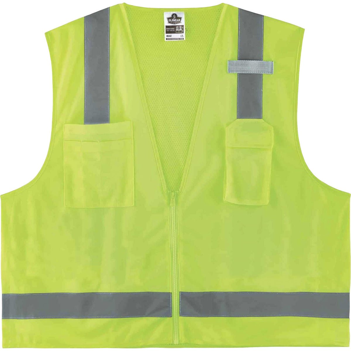 Ergodyne 8249Z Type R Class 2 Economy Surveyors Vest - Recommended for: Construction, Baggage Handling - Large/Extra Lar