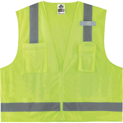 Ergodyne 8249Z Type R Class 2 Economy Surveyors Vest - Recommended for: Construction, Baggage Handling - Large/Extra Lar