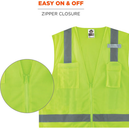 Ergodyne 8249Z Type R Class 2 Economy Surveyors Vest - Recommended for: Construction, Baggage Handling - Large/Extra Lar