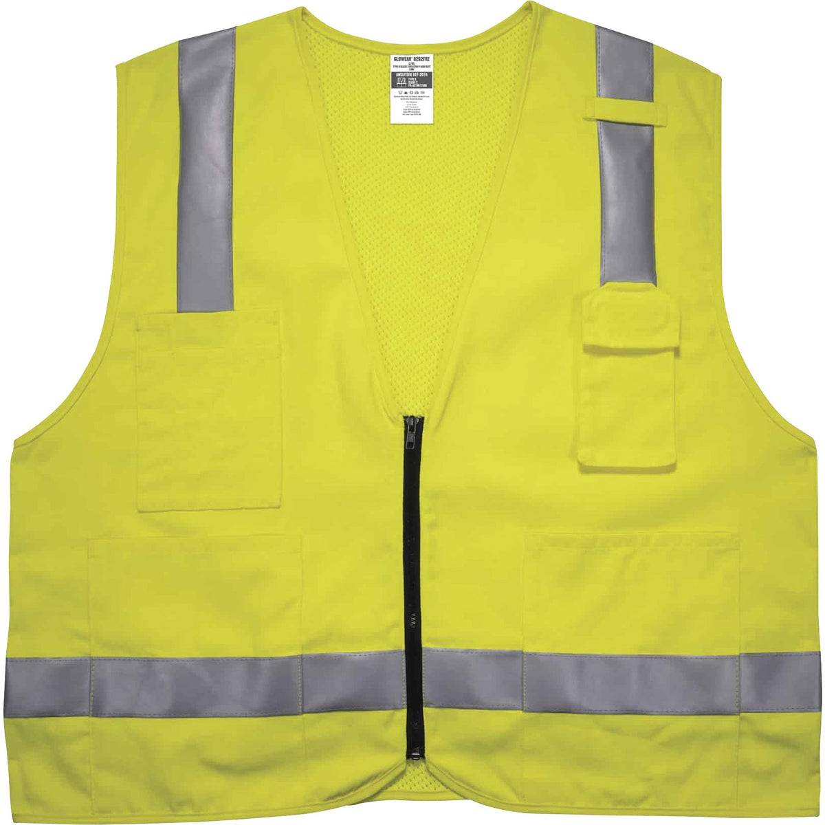 Ergodyne 8262FRZ Hi-Vis Flame-resistant Surveyor Vest - Class 2, NFPA 70E, Mesh - 1 Each
