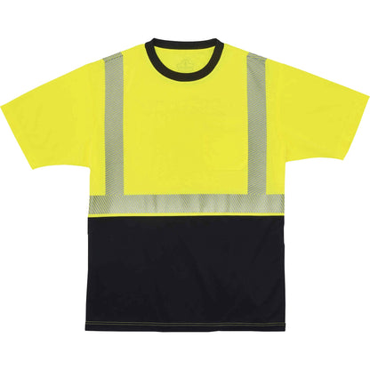 Ergodyne 8280BK Type R Class 2 Front Performance T-Shirt - 4XL Size - Polyester - Lime, Black