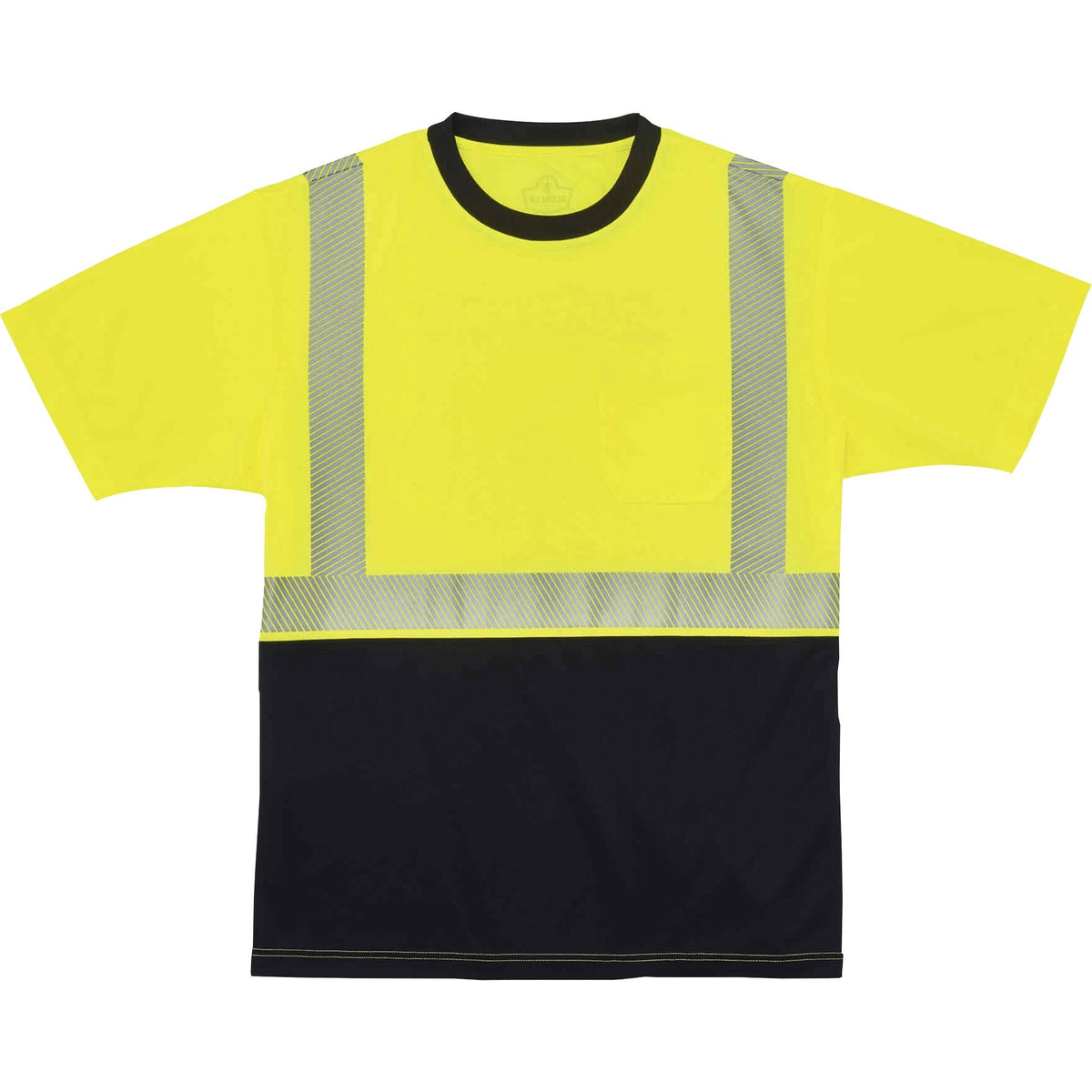 Ergodyne 8280BK Type R Class 2 Front Performance T-Shirt - 5XL Size - Polyester - Lime, Black