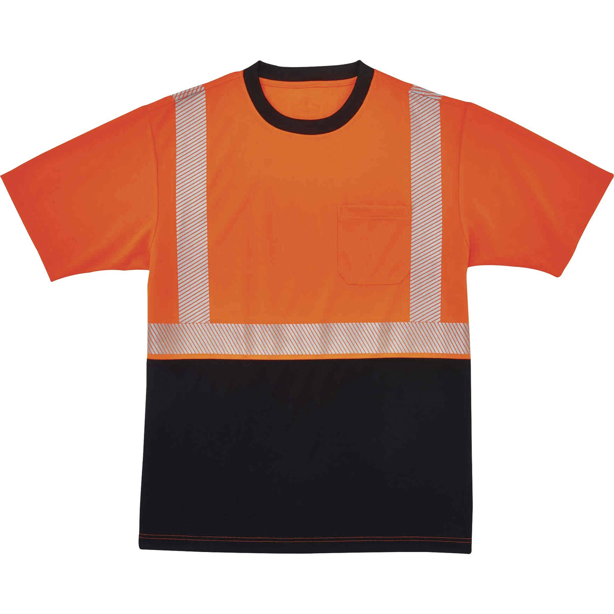 Ergodyne 8280BK Type R Class 2 Front Performance T-Shirt - Small Size - Polyester - Orange, Black
