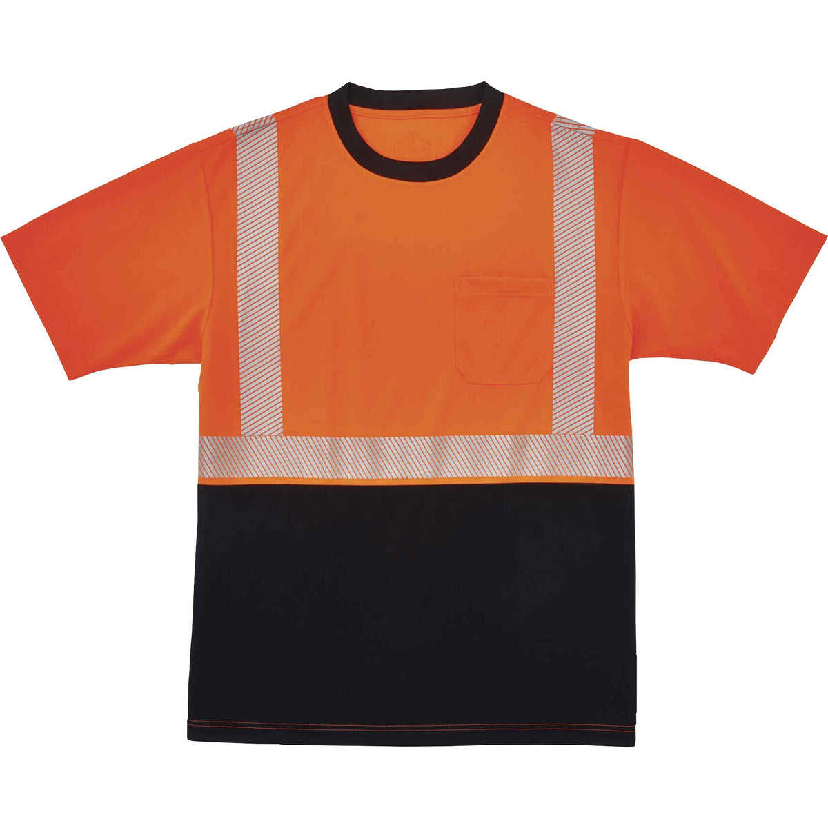 Ergodyne 8280BK Type R Class 2 Front Performance T-Shirt - Medium Size - Polyester - Orange, Black